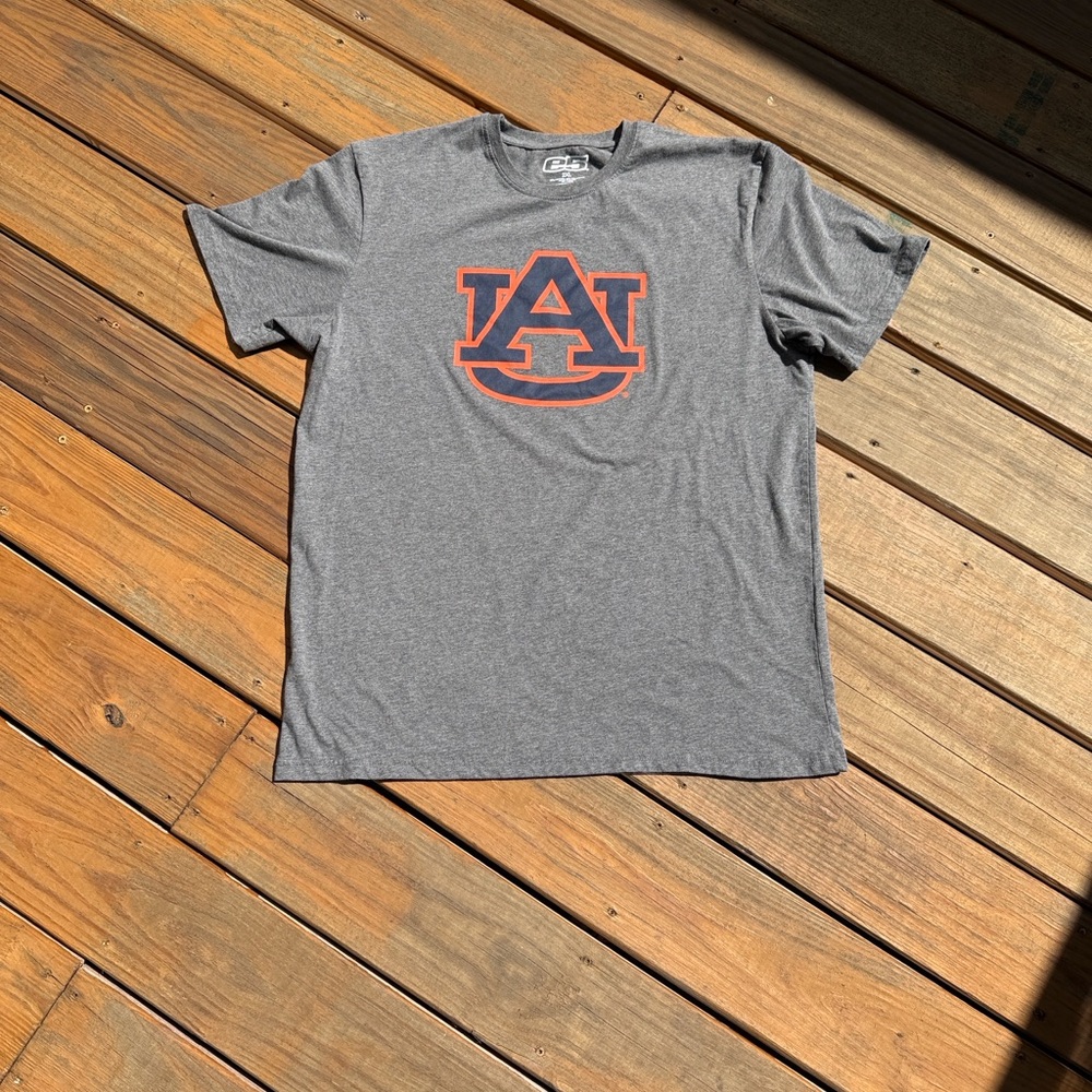 Auburn Gray Short Sleeve Logo Tee - Men's Casual Shirt 2XL